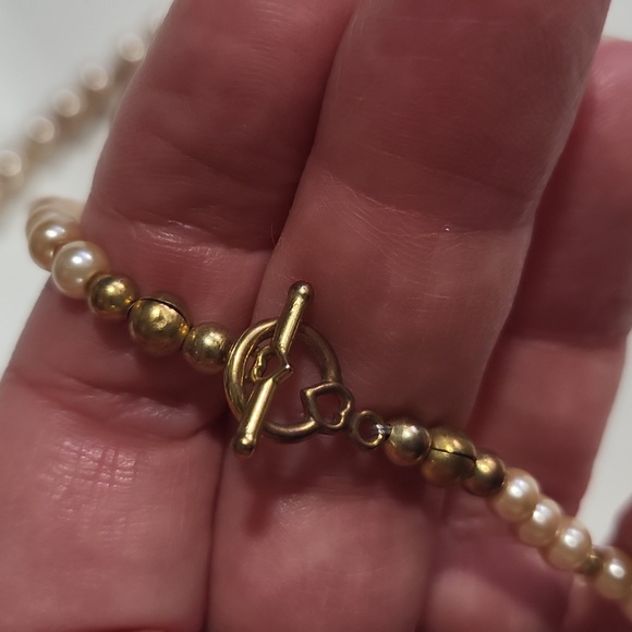 Natural Shell & Simulated Pearl Pink & Brown Necklace Bracelet Earring Set - Picture 4 of 9